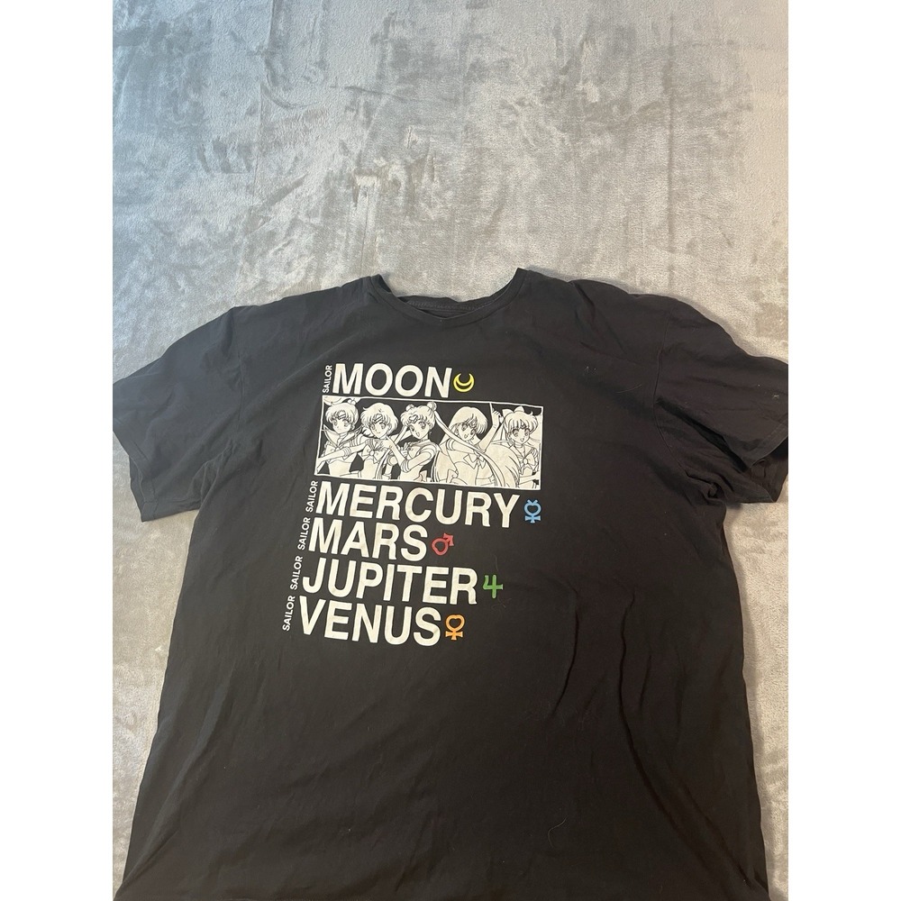 Sailor Moon Mens Shirt XXl Black Mercury, Mars, Jupiter & Venus Naoko